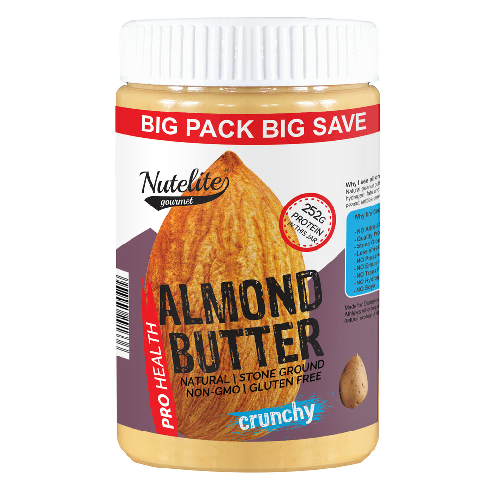 Nutleite Natural Almond Butter (Pro health) Crunchy (900g)