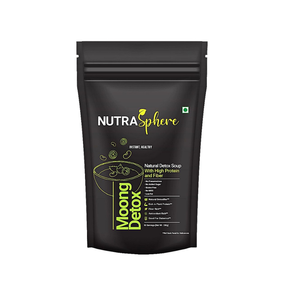 NutraSphere Moong Beans Ayurvedic Detox Instant Soup Mix Powder (10 Servings, 200g)