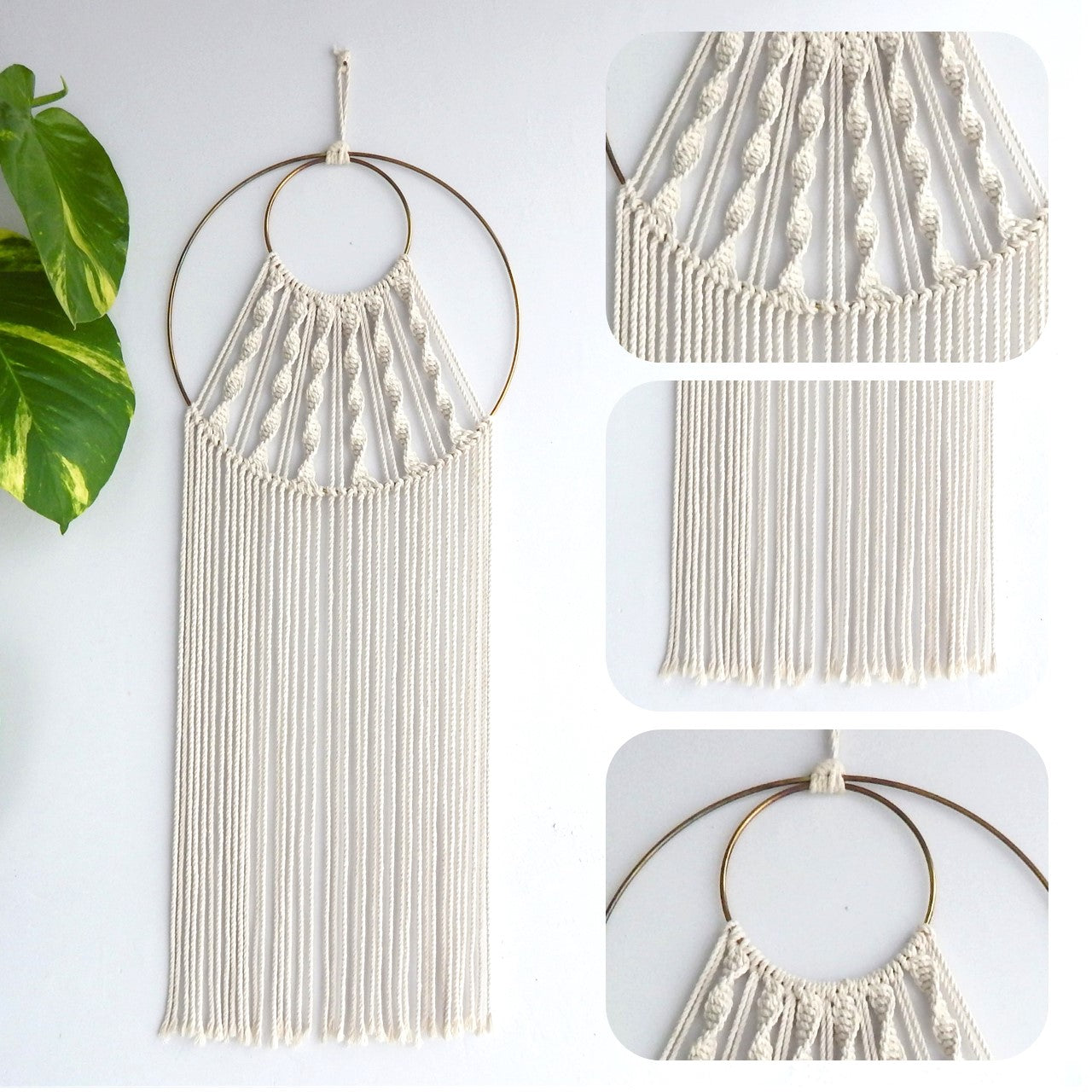 
                  
                    ecofynd White Macrame Dream Catcher with Golden Ring
                  
                