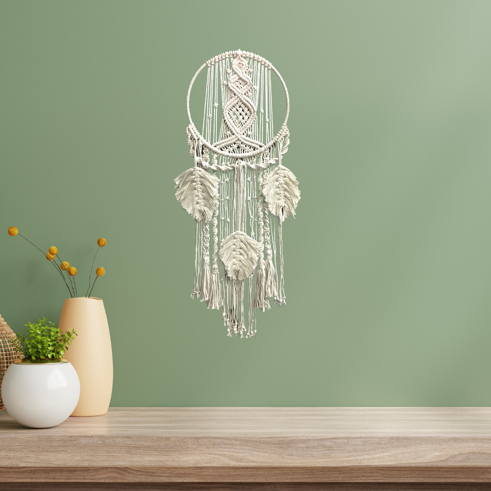 
                  
                    Ayoni Decor Macrame Round Wall Hanging with Leaves
                  
                
