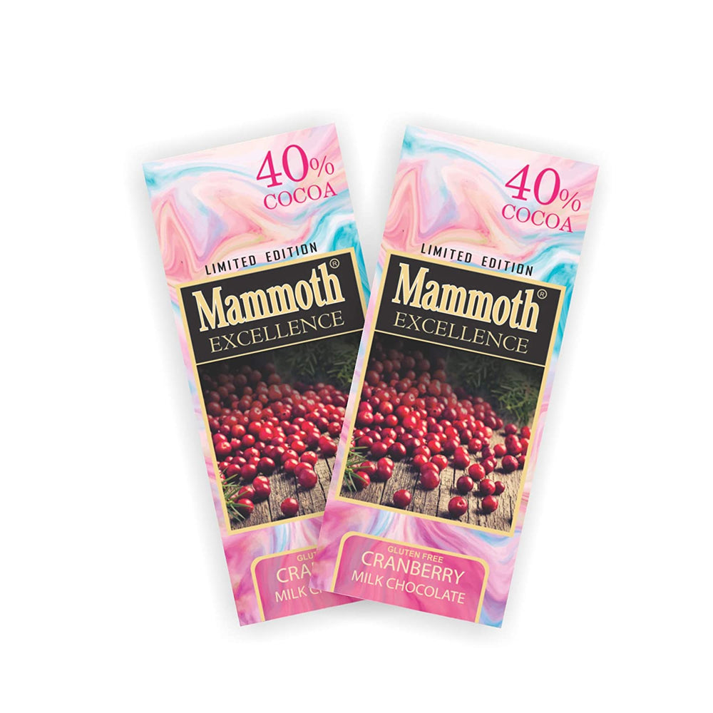 
                  
                    Mammoth 40% Cocoa Milk Chocolate - Cranberries
                  
                