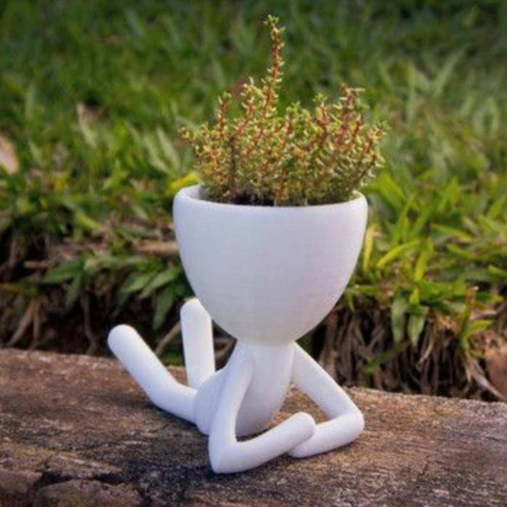 Yoga Planter & Pot (White)