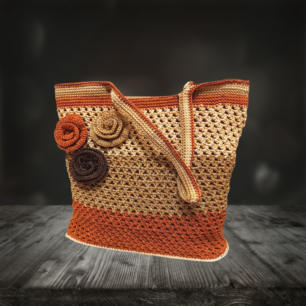 Brown Crochet Handbag