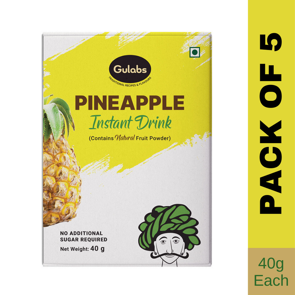 Gulabs Pineapple Instant Drink (Pack of 5) - 40g