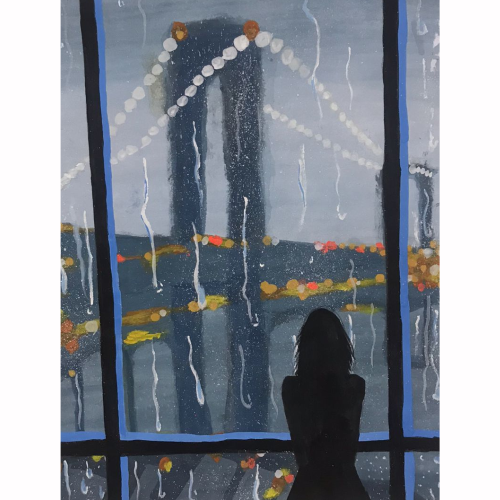 
                  
                    'Girl in the Rain' Painting
                  
                