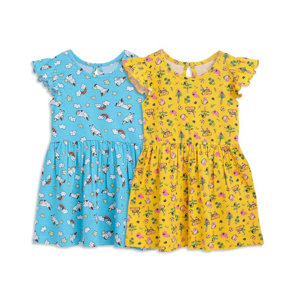 SuperBottoms Short Sleeve Yellow Dress (6-12 months)