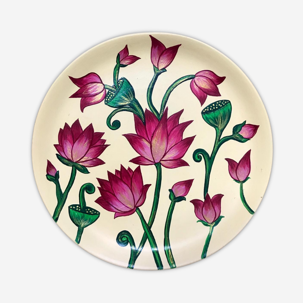 
                  
                    Pichwai Lotus Hand-painted Wall Plate
                  
                