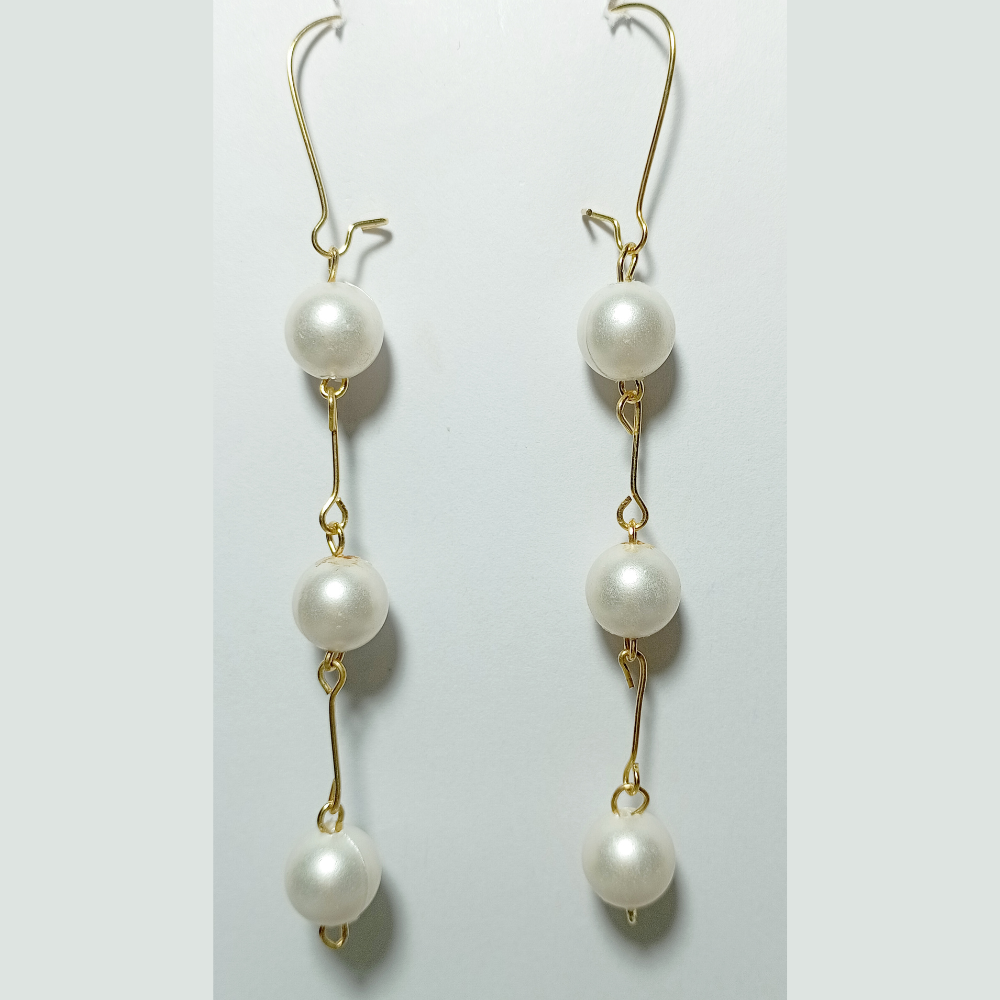 Get White Shell Beaded Drop Earrings at  500  LBB Shop