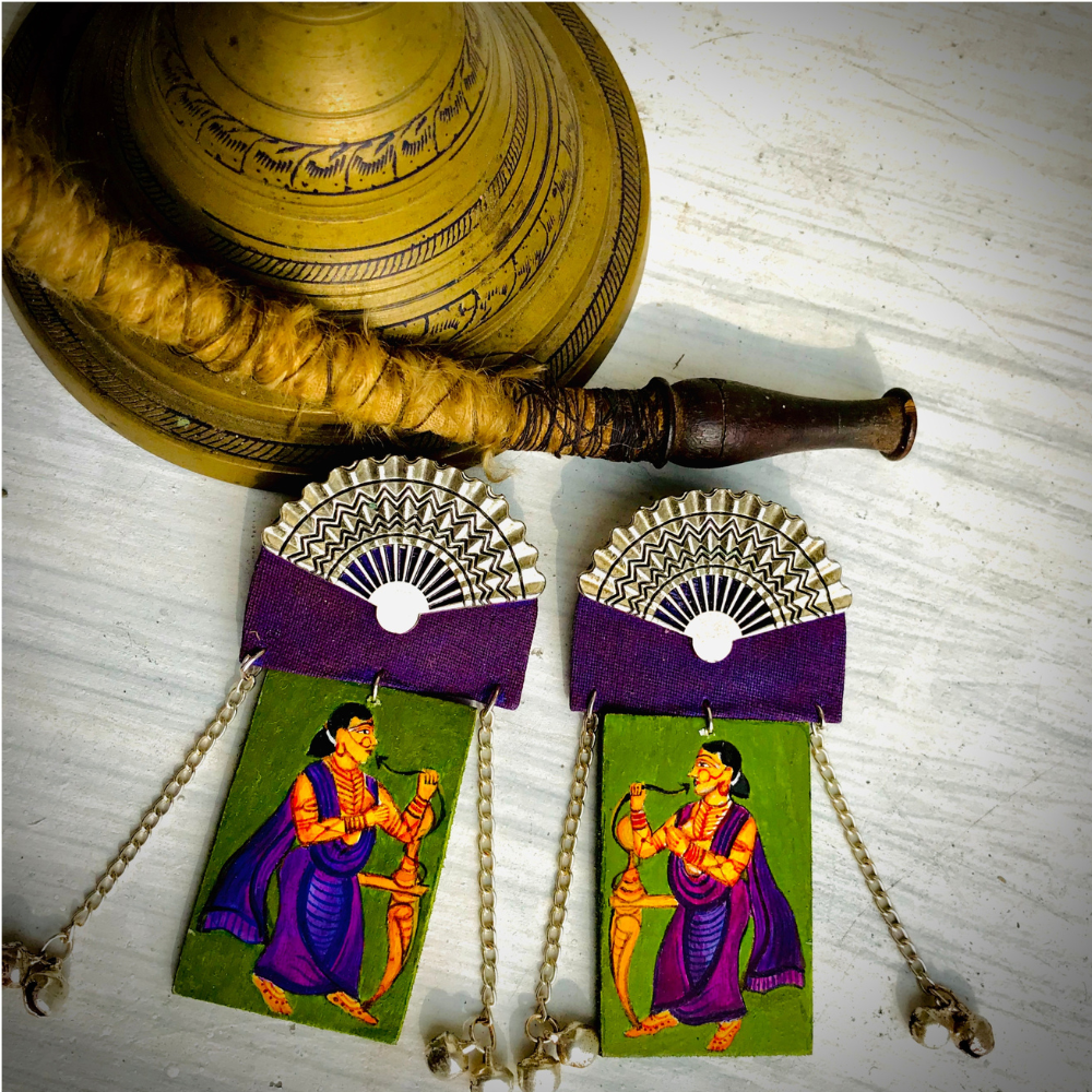 Hand-painted Wooden Earrings