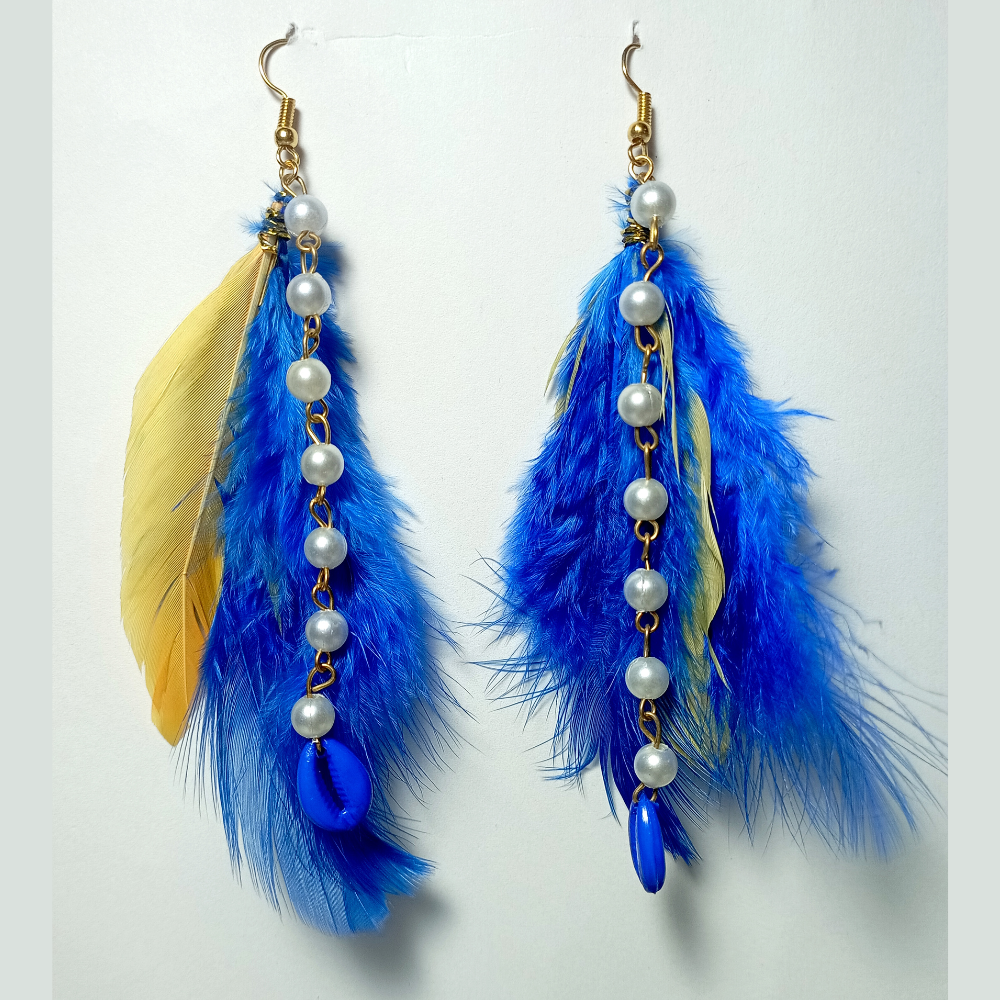 Feather earrings best sale