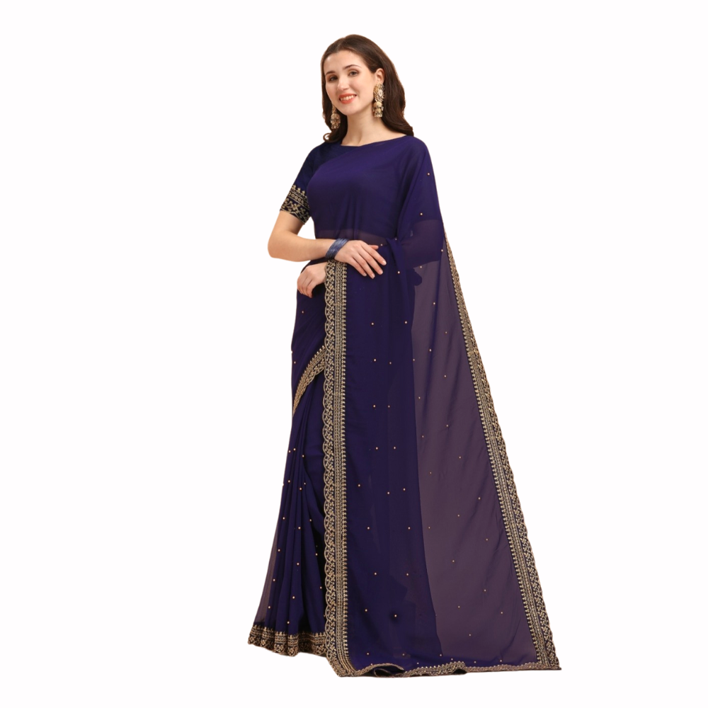 Georgette Blue Saree