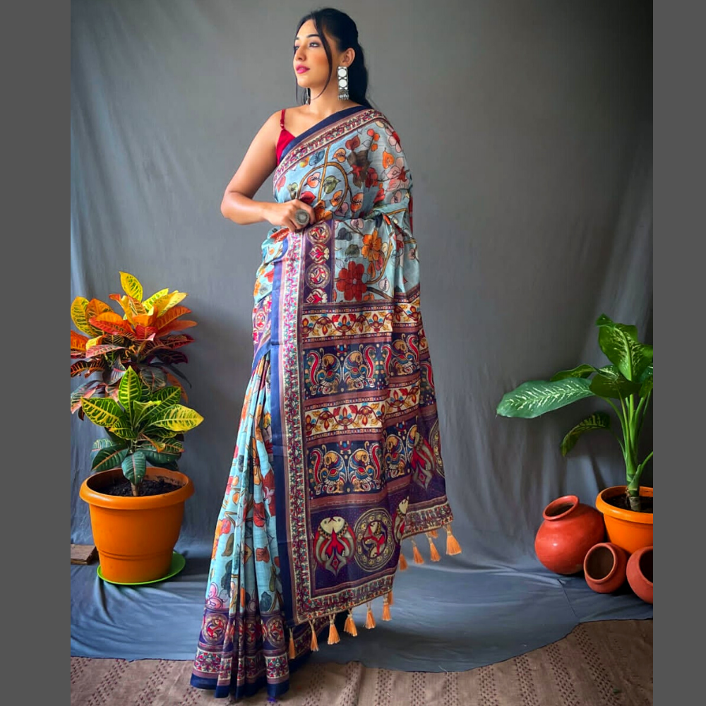 
                  
                    Cotton Kalamkari Saree
                  
                