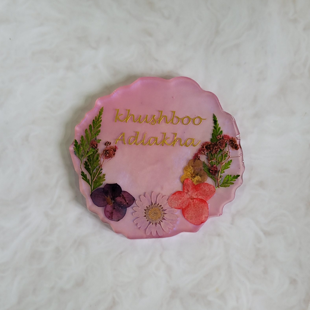 Personalized Floral Coaster With Name