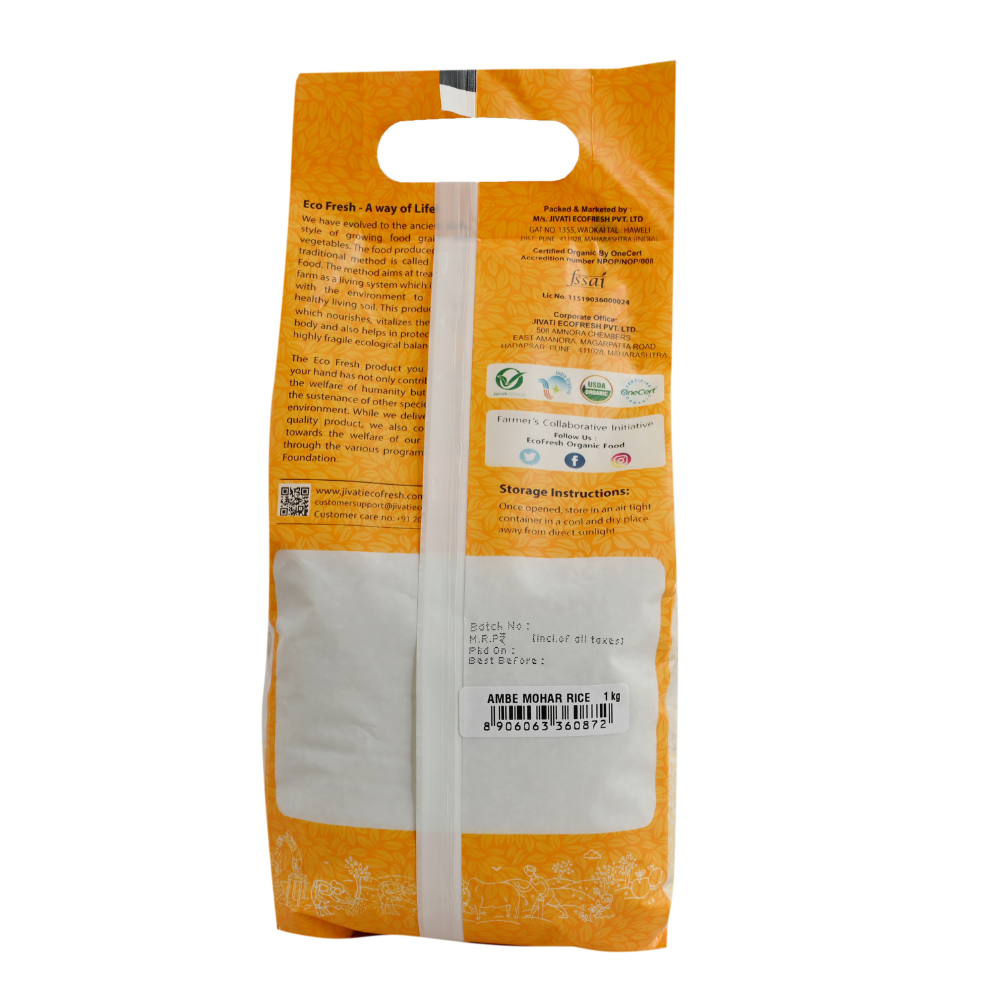 
                  
                    Ecofresh Organic Ambe Mohar Rice (1kg)
                  
                