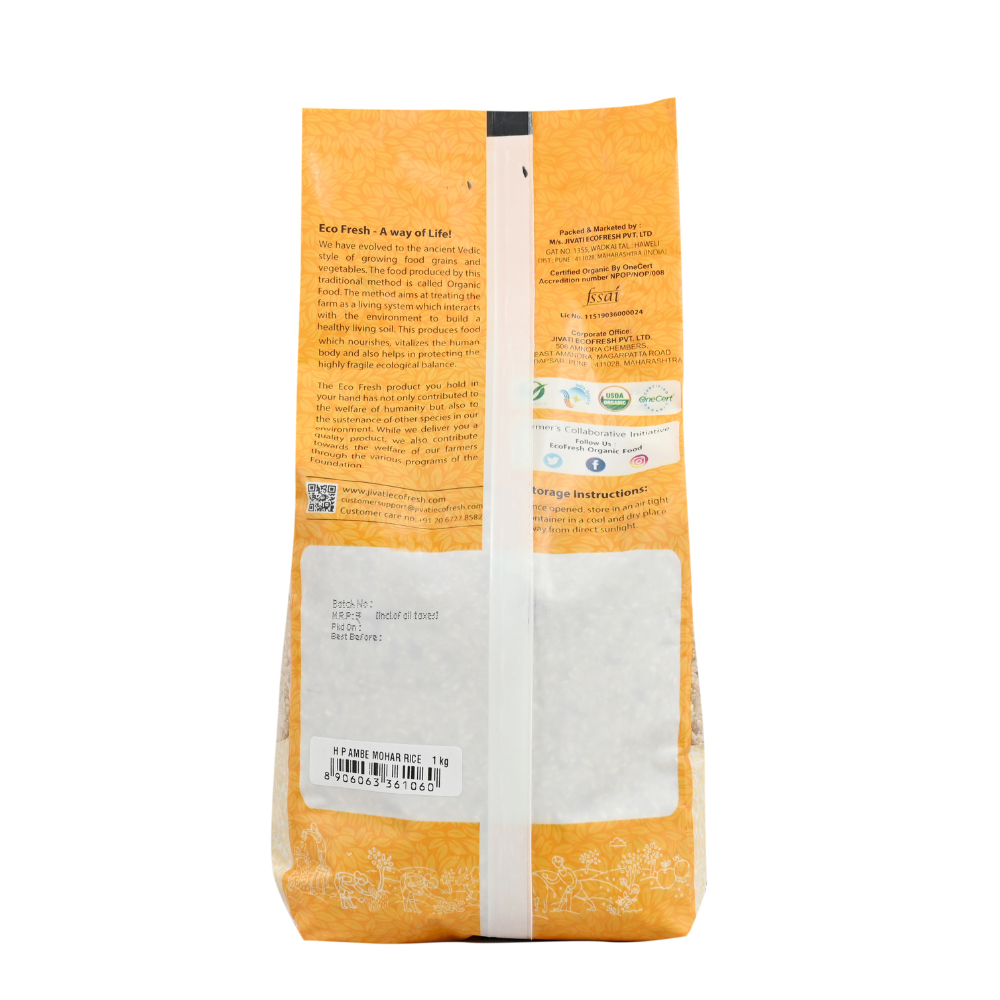 
                  
                    Ecofresh Organic Handpound Ambemohar Rice (1kg)
                  
                
