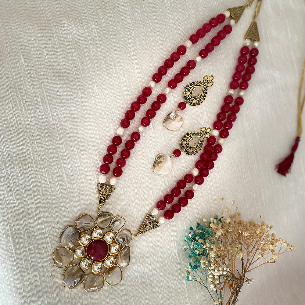 
                  
                    Laal Paar Necklace Set - Vaibhavi Collection
                  
                