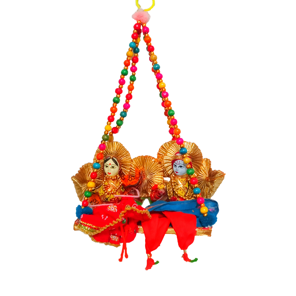 KPH Rajasthani Traditional Radha Krishna Puppet Jhula Hanging For Janmashtami