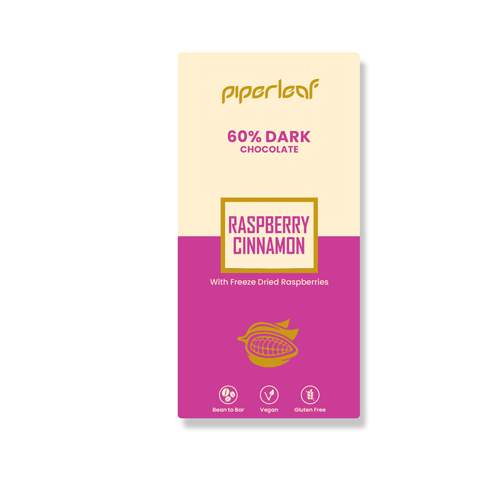 Piperleaf 60% Dark Chocolate - Raspberry Cinnamon (50g)