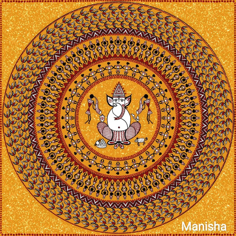 
                  
                    Divine Lord Ganesha in Warli Art
                  
                