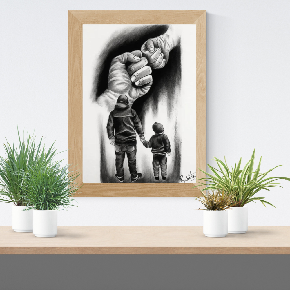 Father and Son on Canvas