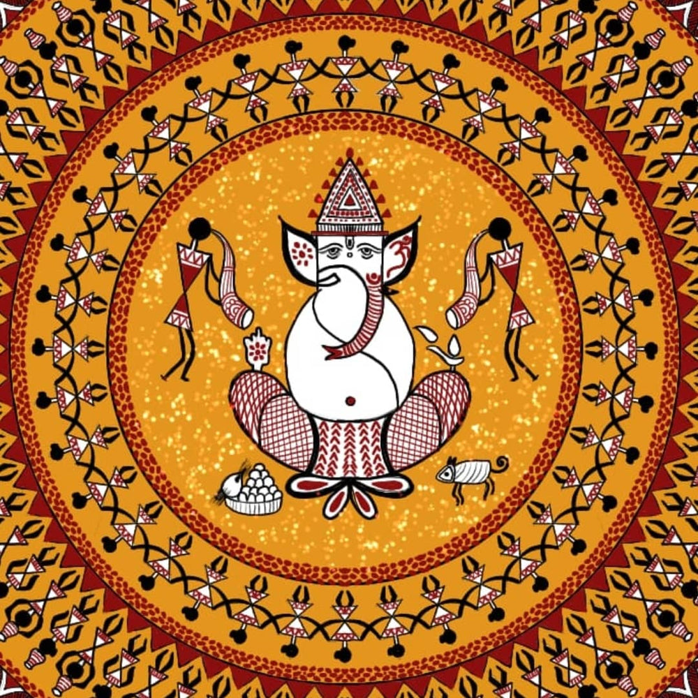 
                  
                    Divine Lord Ganesha in Warli Art
                  
                