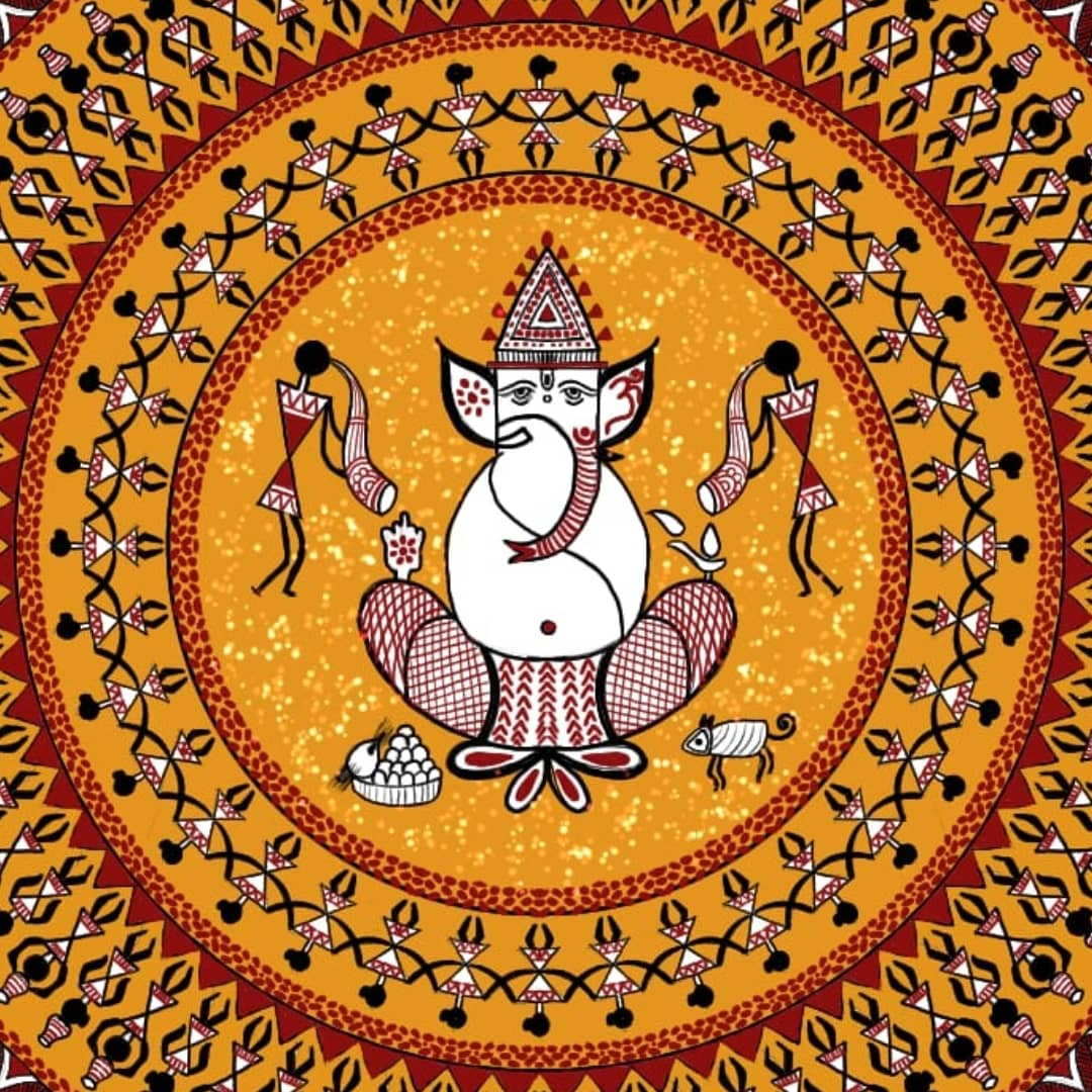 
                  
                    Divine Lord Ganesha in Warli Art
                  
                