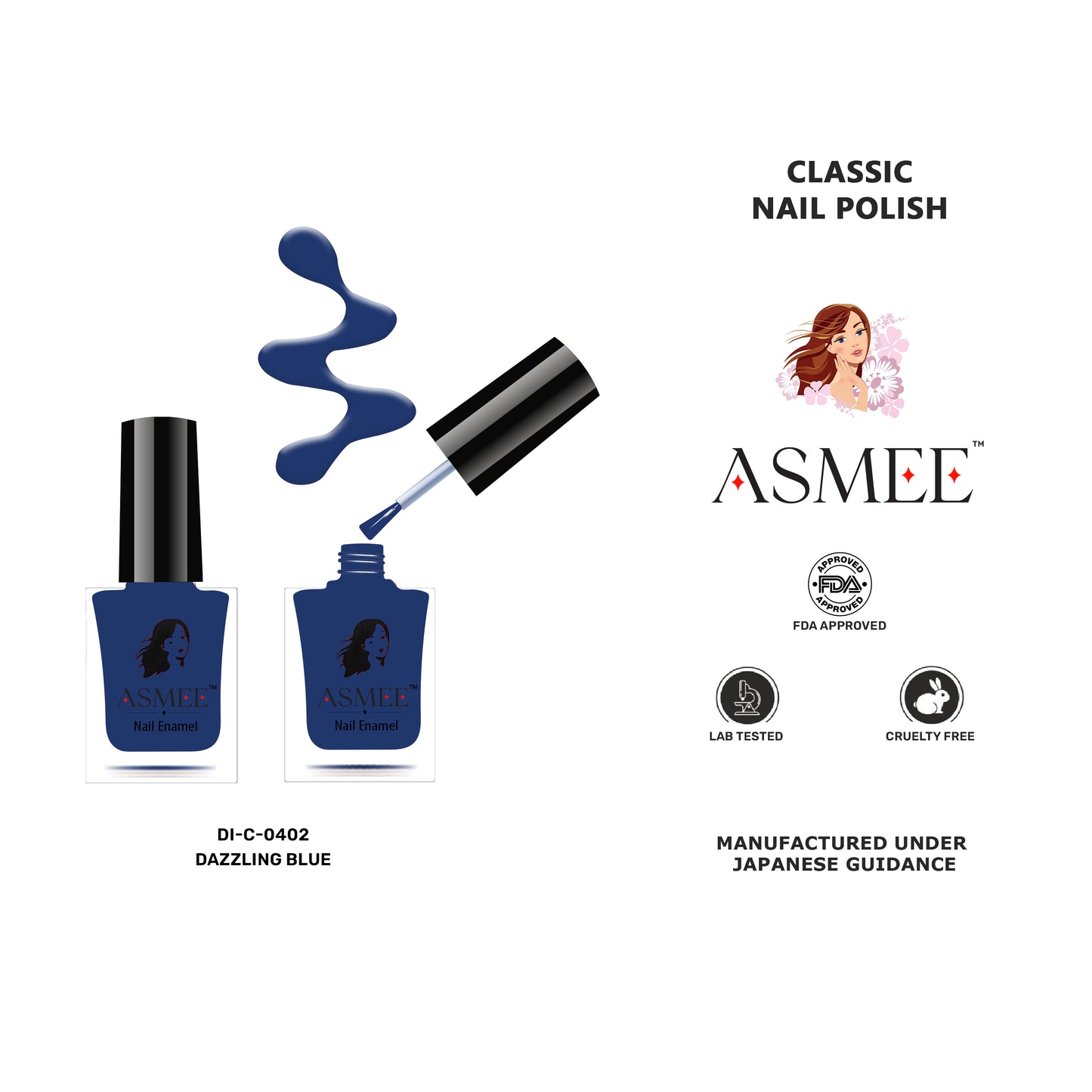 
                  
                    Dazzling Blue-Asmee Classic Nail Polish (10ml)
                  
                