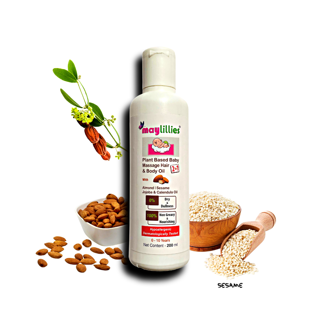 
                  
                    Nourishing Plant Based 2-in-1 Baby Massage & Hair Oil (200ml)
                  
                