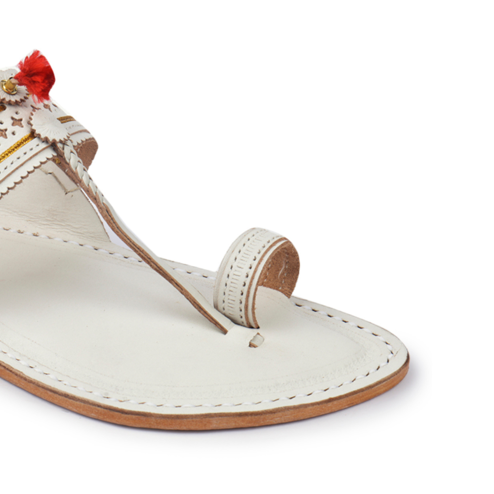 
                  
                    Korakori Authentic White Kolhapuri Slippers
                  
                