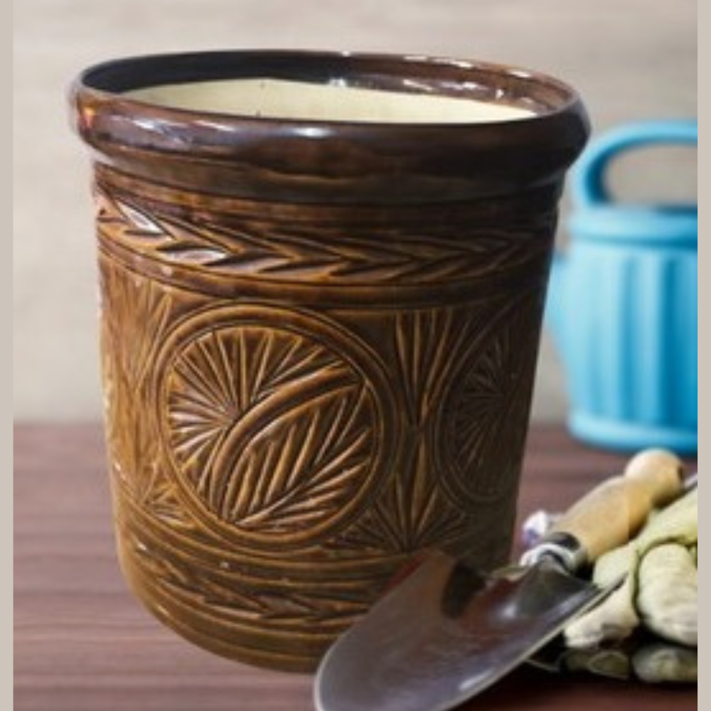 Maatikosh Handcrafted Designer Brown Art Handi Ceramic Planters Pot