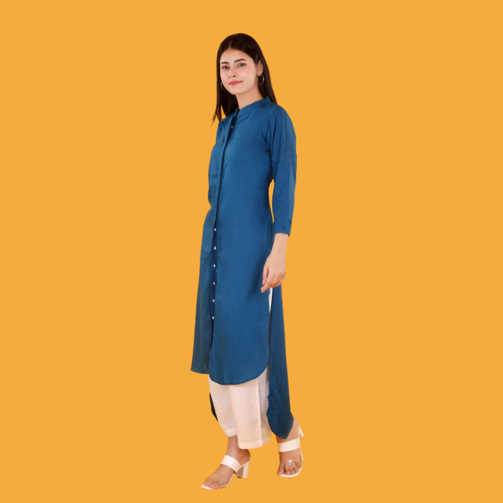 
                  
                    Miravi Teal Blue High Low kurti
                  
                