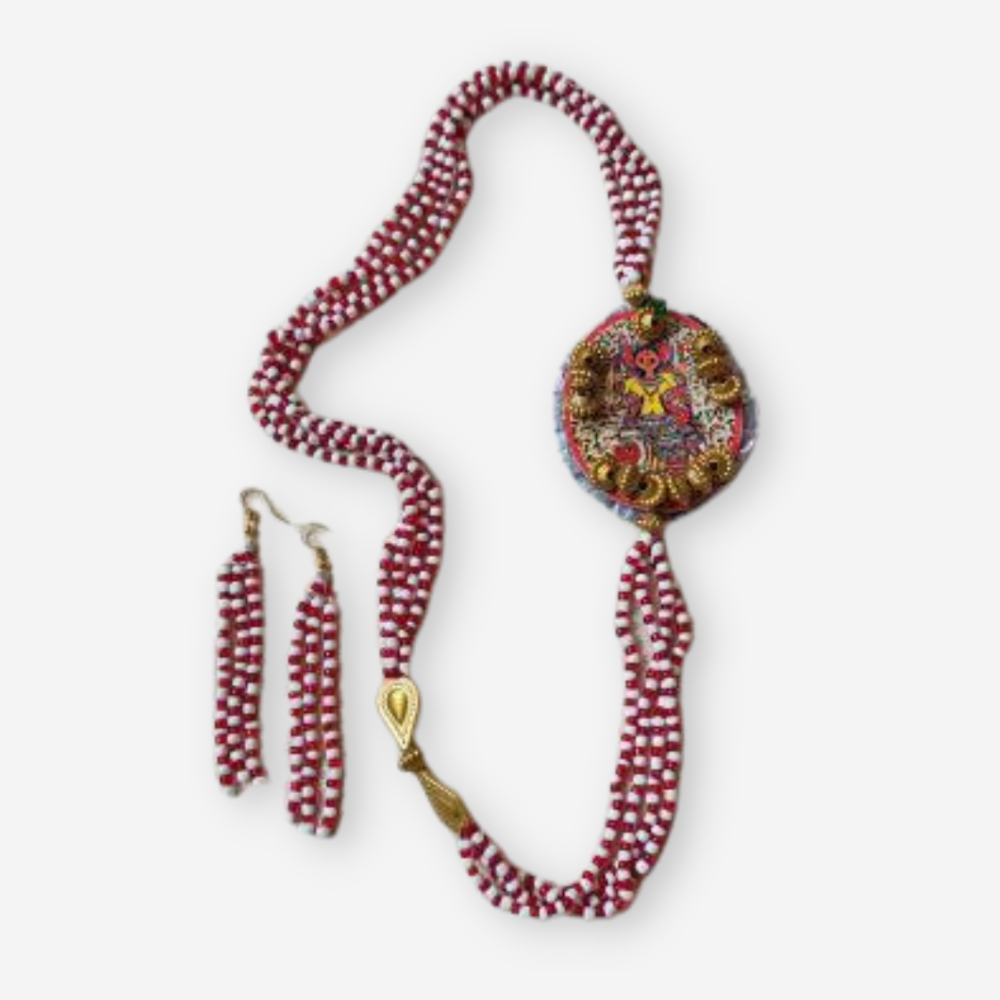 
                  
                    Long Beaded Decoupage Necklace Set
                  
                