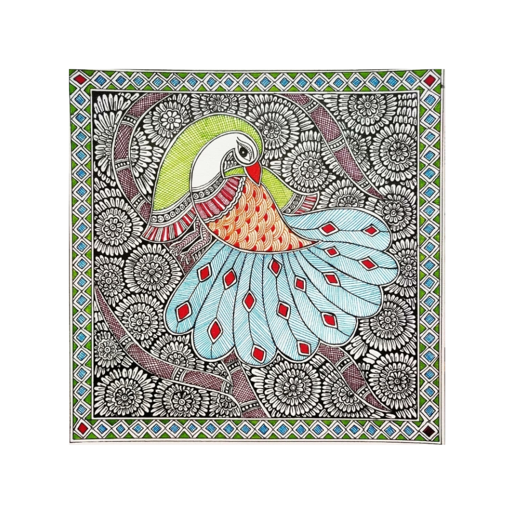 
                  
                    Mesmerizing Peacock in Madhubani Kachni Art Style
                  
                