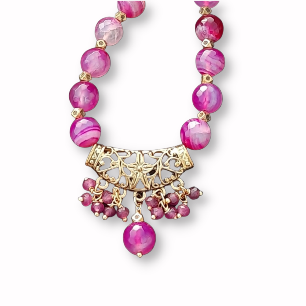 
                  
                    Elegant Pink and Green Necklace
                  
                
