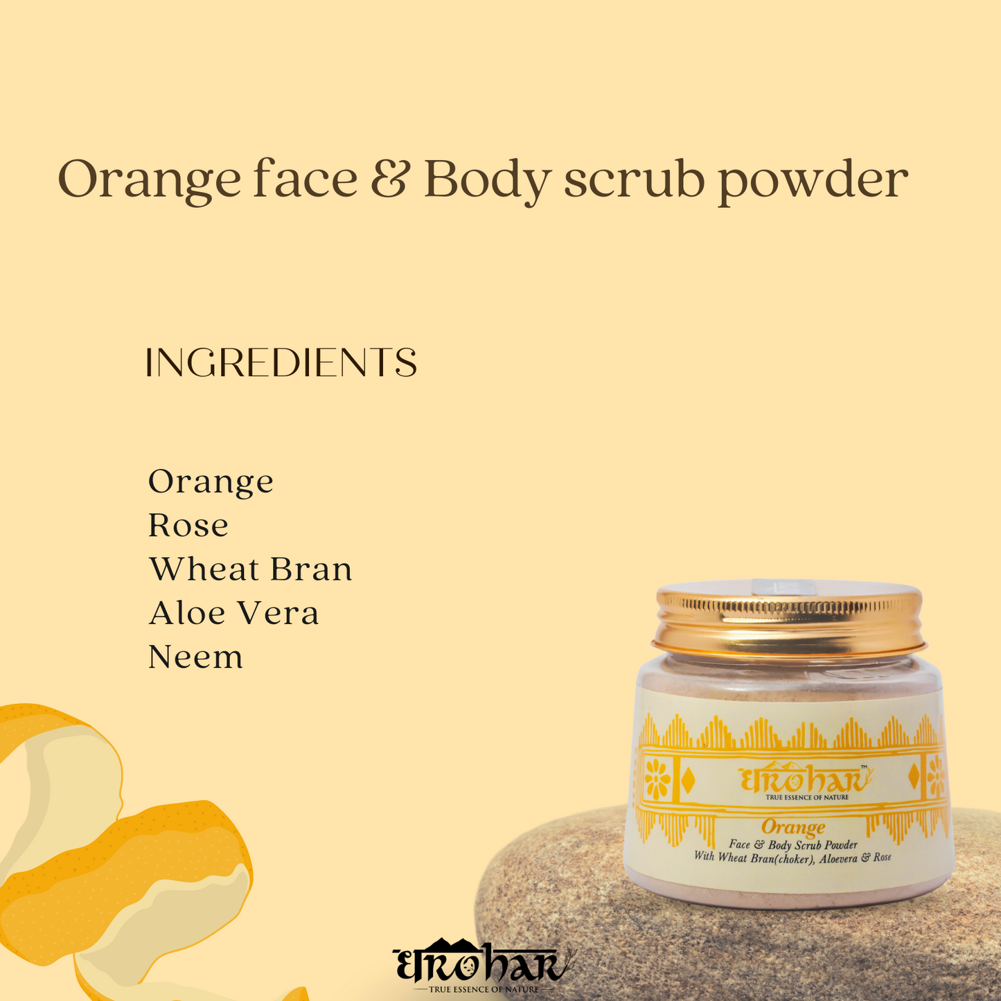 
                  
                    Dharohar Orange Body Face and Body Scrub Powder (100g)
                  
                