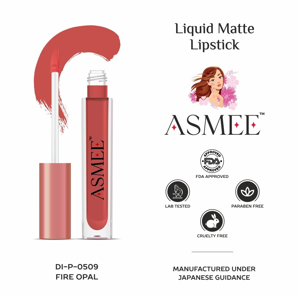
                  
                    Fire Opal-Asmee Liquid Matte Lipstick (4ml)
                  
                