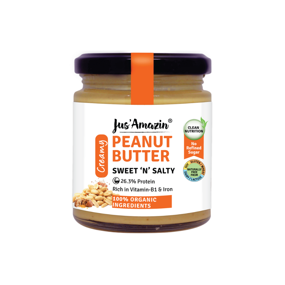 
                  
                    Jus Amazin Creamy Organic Peanut Butter – Sweet 'N' Salty (200g)
                  
                