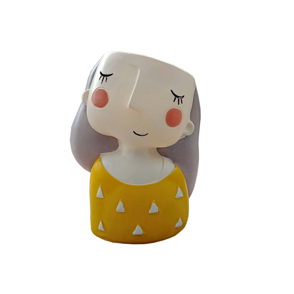 GARDEN DECO Cute Girl Resin Pot for Home & Office Décor (1 PC)