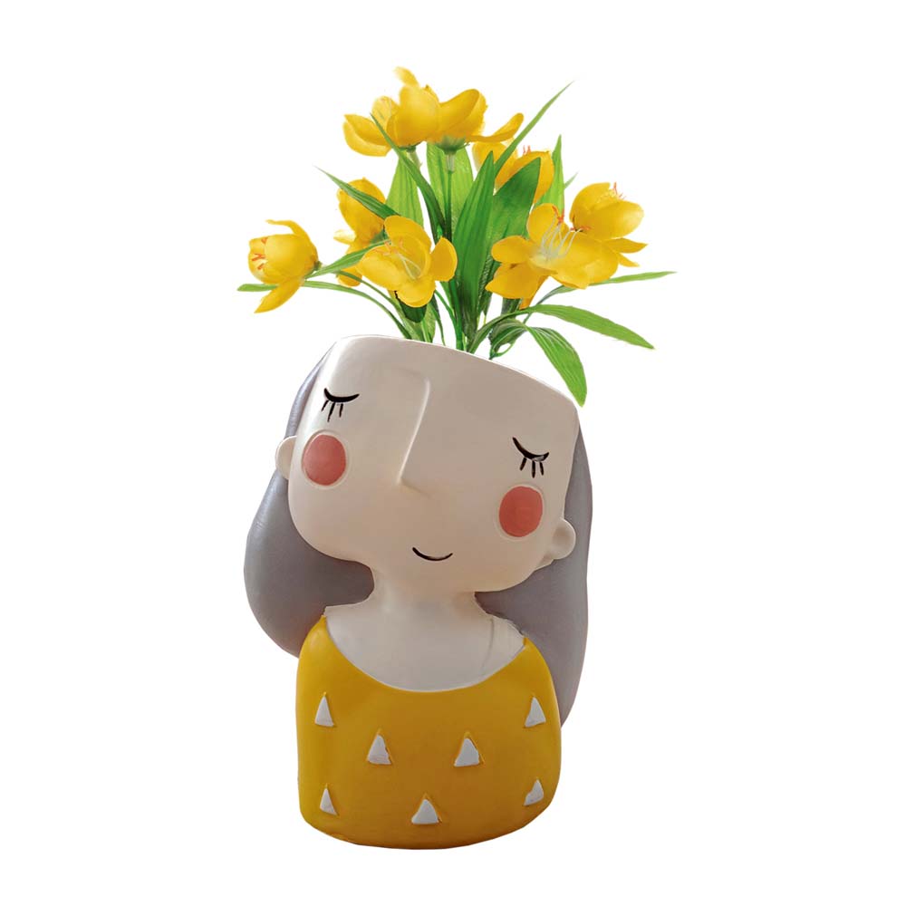 
                  
                    GARDEN DECO Cute Girl Resin Pot for Home & Office Décor (1 PC)
                  
                