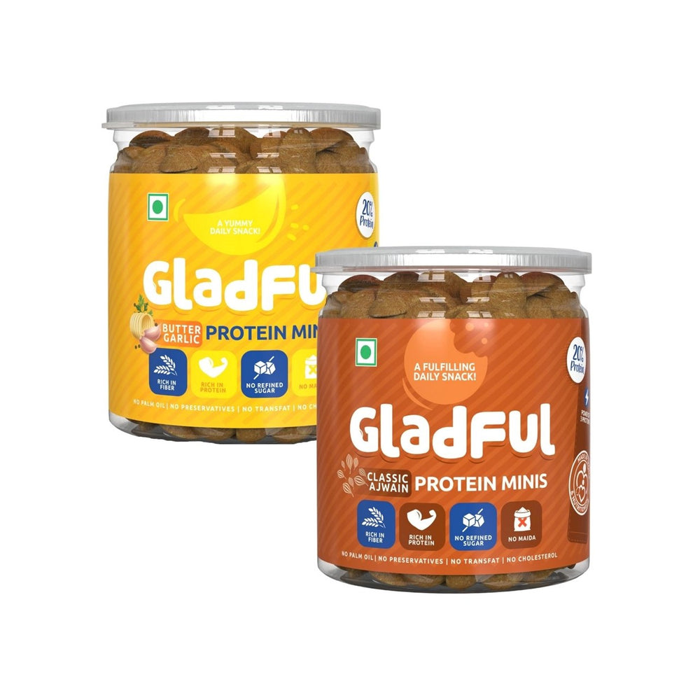 
                  
                    Gladful Savoury Protein Mini Cookies (150g, Pack of 2)
                  
                