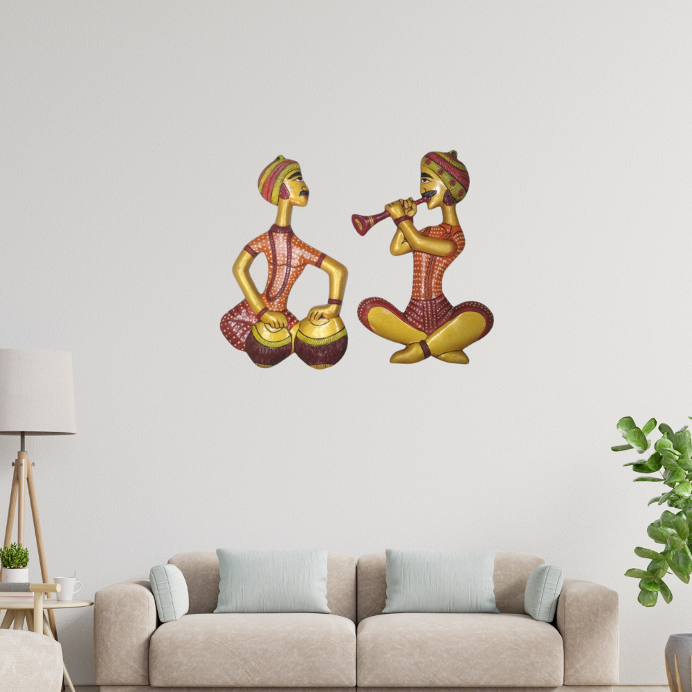 Hand-painted Metal Work Wall Decor (Set of 2)