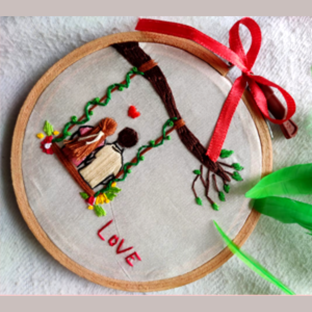Love - Embroidery Hoop Ring