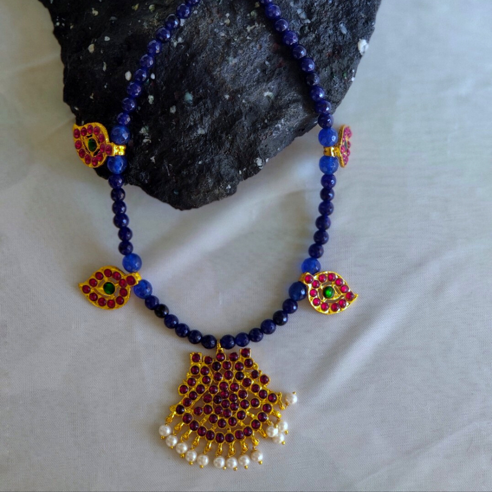 
                  
                    Vedaj Kemp Blue Beads Jewellery Set
                  
                