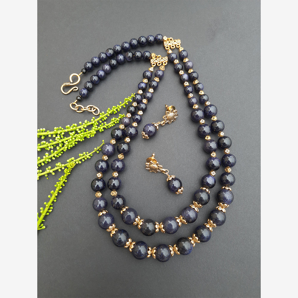 
                  
                    Double Layer Sand Stone Beads Necklace
                  
                