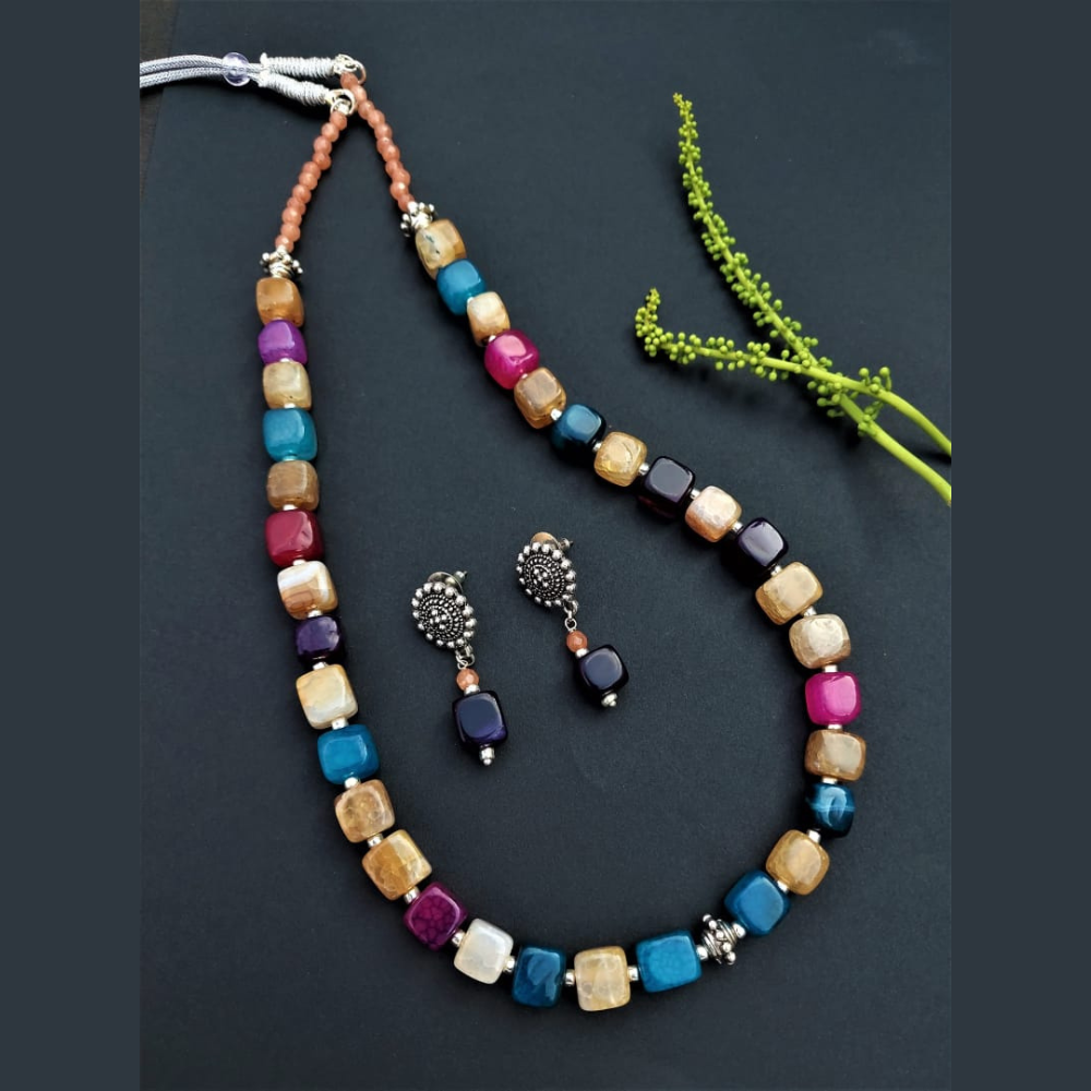 
                  
                    Multi Colour Square Agate Beads Necklace Set
                  
                