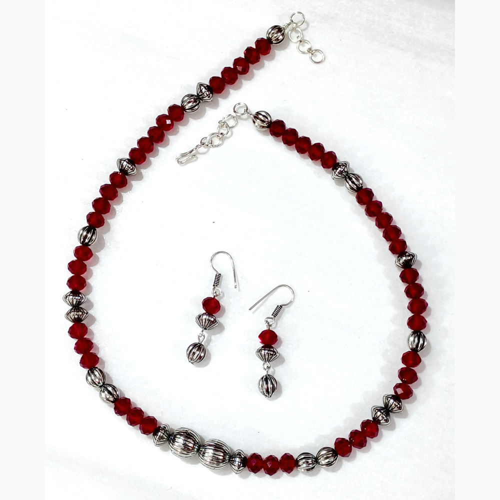 Crimson Charm Necklace Set