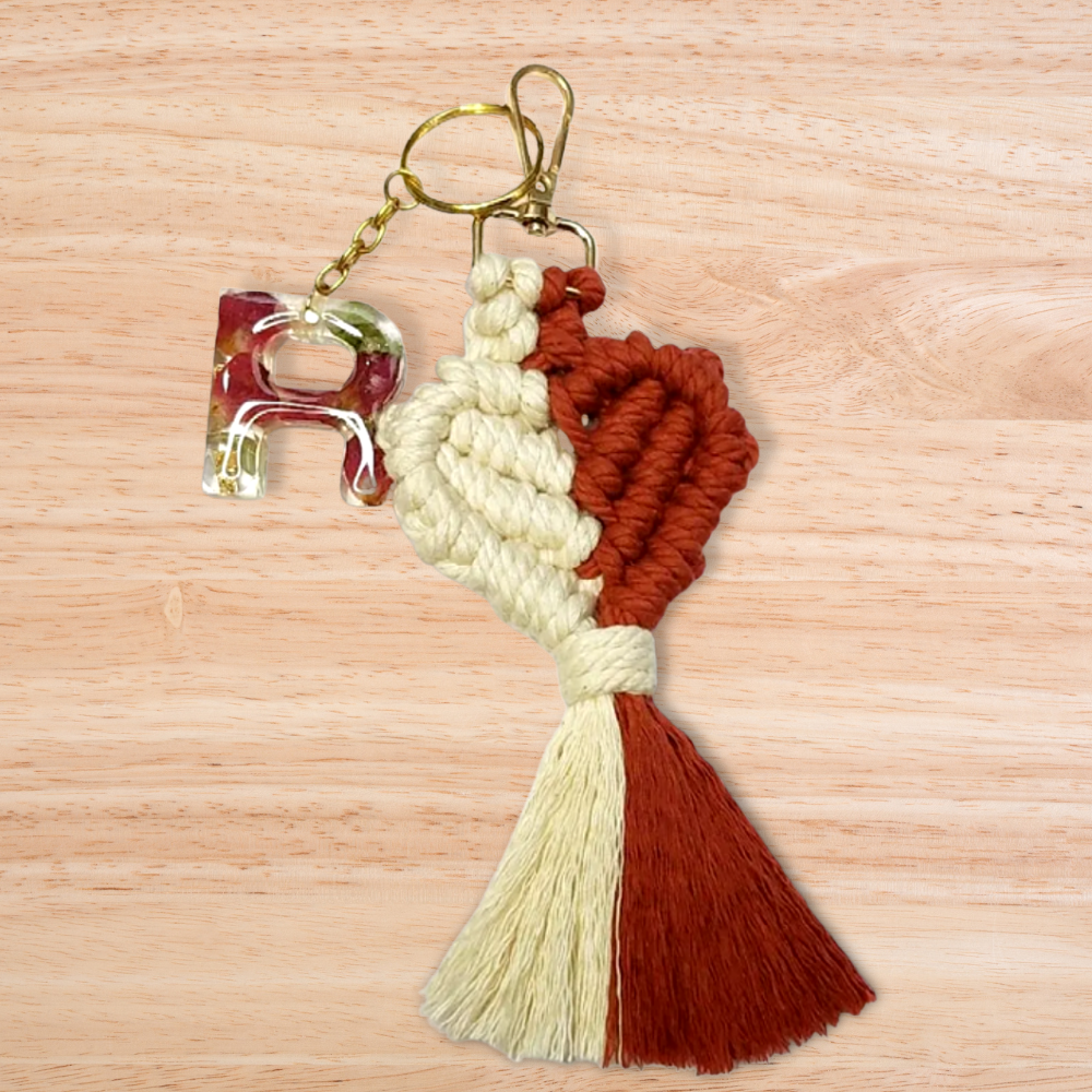 Heart Hanging Macrame Keychain