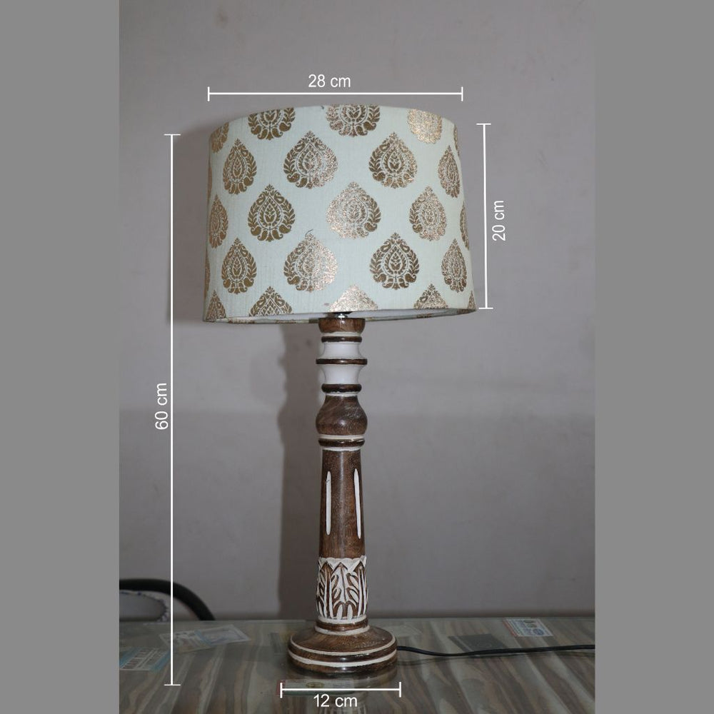 
                  
                    Cute Wooden Nightstand Lamp with Whitewash Finish in White
                  
                