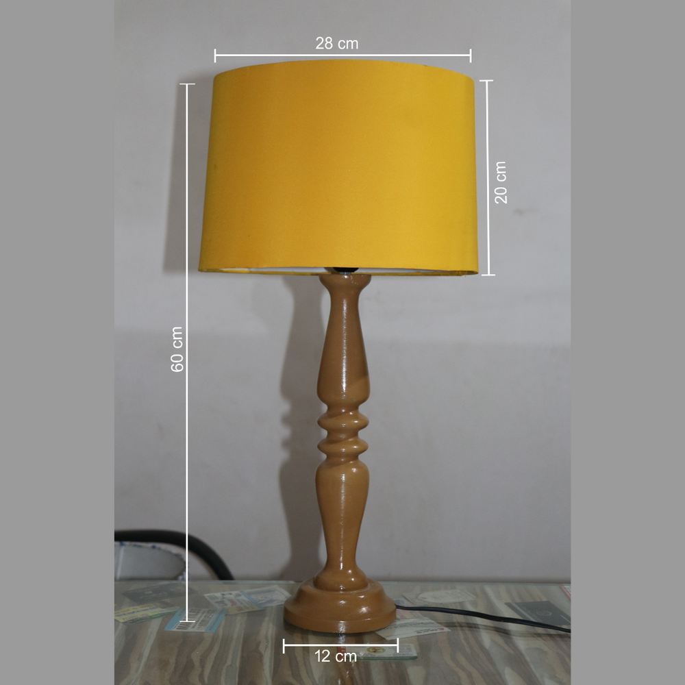 
                  
                    Wooden Handmade Rustic Designer Lamp with Shade (Yellow)
                  
                