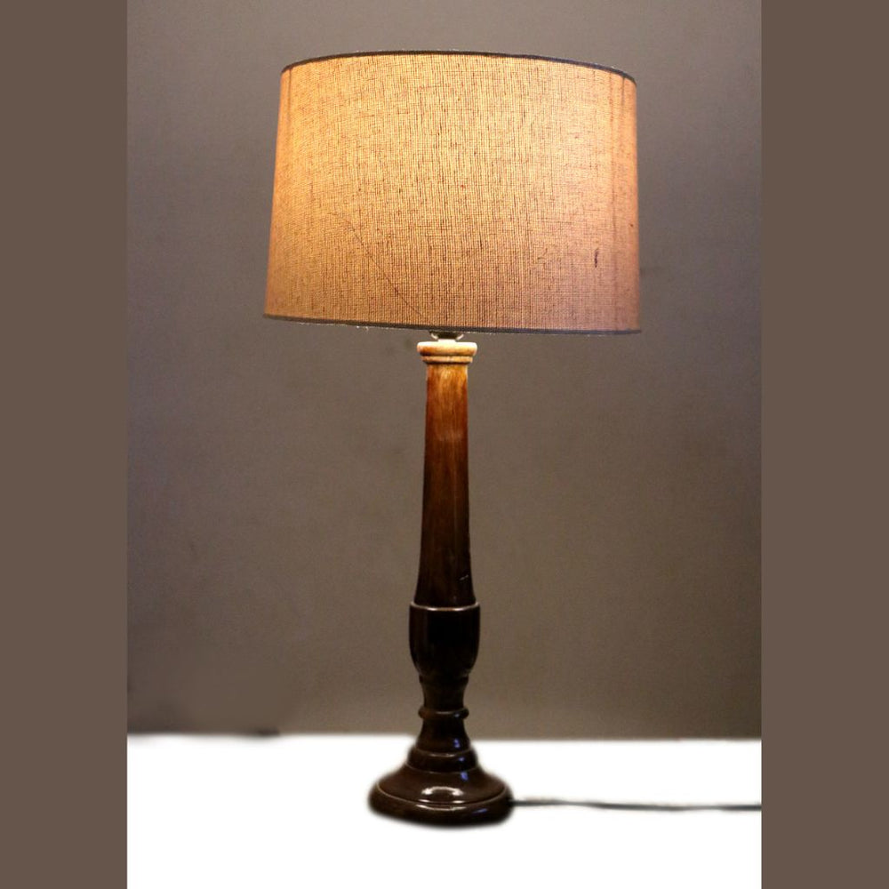 
                  
                    Homesake Black Wood Table Lamp with Golden Shade (Brown)
                  
                
